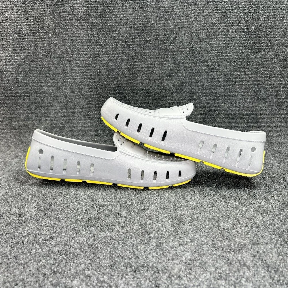 Floaters Country Club 4.0 Driving Loafers Men's Size‎ 10 Grey Yellow Waterproof